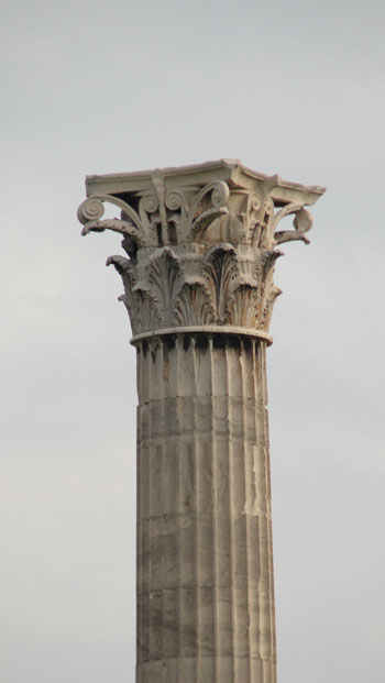 beautiful ancient column. Athens Greece Spring break 2010