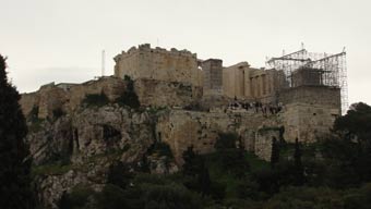 The back of the acropolis. Athens Greece 2010