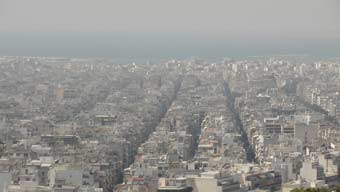 beautiful view of Athens. The buildings all just merge into a combed texture. 