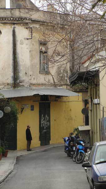 Ken Curtis, wandering the streets of athens